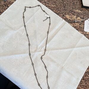 Gunmetal Long Link Necklace - Women Jewelry